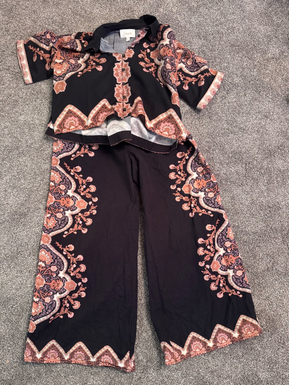 Cleobella Medallion print cotton and linen set